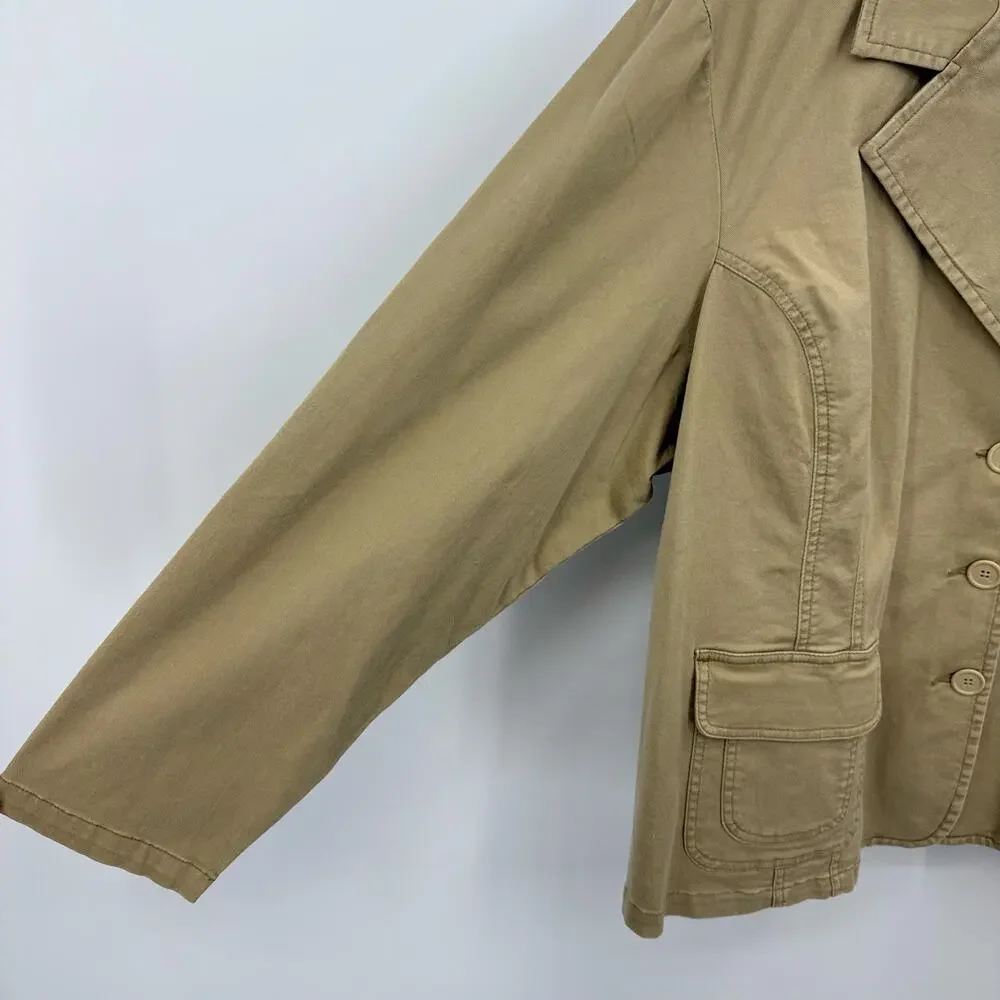 Lane Bryant Venezia Tan Notched Collar Blazer Jacket Plus Size 26 - 28 NWT